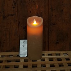 아둥놀이터 LED 흔들리는 건전지 촛불 캔들 20cm, 브라운