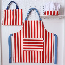 ShuShuRoom兒童圍裙+廚師帽+圓點包組