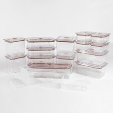 prepara 브루클린 트라이탄 밀폐용기 베이지 17p 세트, 1세트, 10종
