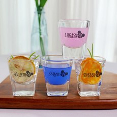 玻璃燒酒杯 4入, 單色, 1套