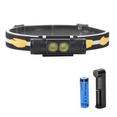 LEDLAB LED 2구 초경량 헤드랜턴 HL-2000, 블랙, 1개