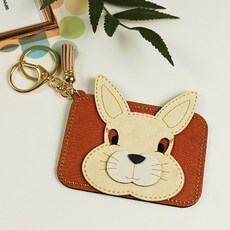 Bidangil兒童用胖胖兔子臉卡夾流蘇鑰匙圈