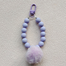 Lucy Market 粉彩珠珠鑰匙圈, 2個, 紫色