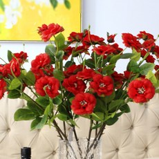 民成公司 北歐重瓣玫瑰人造花束 2入, 深紅色