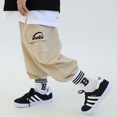 兒童款 Studio 工裝拼接束口褲