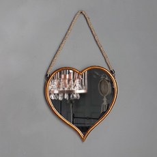 Timing愛心金色繩子壁掛鏡 縱向 39cm*橫向 43cm, 混色