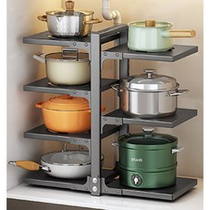 YoGoMoJi 廚房煎鍋收納架, 1個, 7層, 灰色