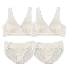 MOMBA 莫代爾V型哺乳內衣褲組 內衣 2入+內褲 2入