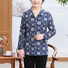 MarketA 女性花朵圖案熟女風罩衫