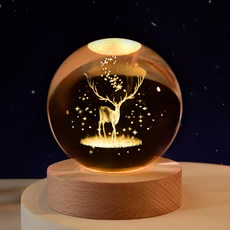 Yeonha 水晶球感性氣氛燈 8cm + 禮物包裝組, 鹿