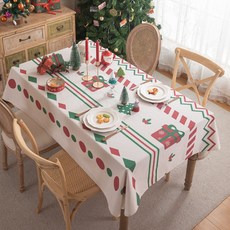 모던지 크리스마스 테이블보, 화이트B, 1개, 140 x 100 cm