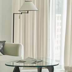 DECOVIEW 柔軟亞麻風格遮光窗簾 2片, 象牙白