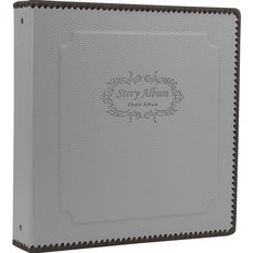 Story Album J&H 自黏式素面相簿, 淺灰色, 50張