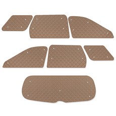 GMZ MOTORS 客製化車宿遮光窗簾 Palisade專用 車用遮陽簾套組, 鞍棕色, 1套