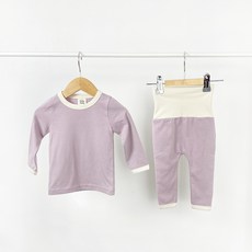 유아용 베베 배색 모달 홈웨어 상하의 세트