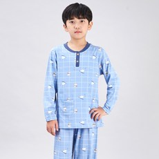 兒童線條男童款可愛小狗桃皮絨睡衣上下套裝