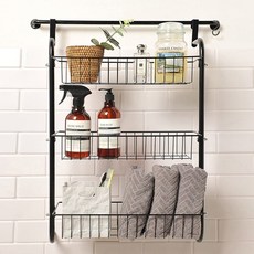 LIKEHOUSE 門掛式置物架, 黑色, 1個