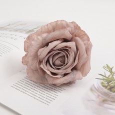 커튼묶기 장미 꽃 커텐집게 12.5cm, 장미 라이트브라운, 2개