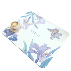 典雅系列 餐具瀝水墊/餐桌吸水墊, 40 x 30cm, 夢凝 藍色, 1個