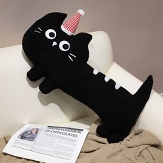 Jbloom 恭喜你貓咪玩偶靠墊, 黑色