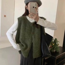 보리맘 투투 A라인 헤어리 니트 임산부 베스트 Ur138