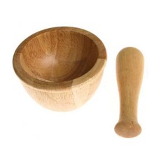 多功能原木迷你研缽 棕色 AA162-1, 1個