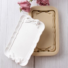 AngleThing 銀絲帶荷葉邊框矽膠模具, 單色