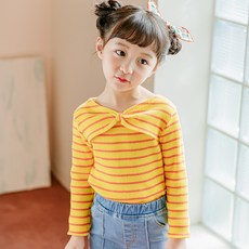 Lala Aman 女童靠墊絲帶羅紋 T 卹