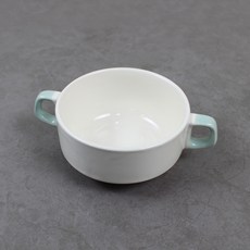 月鹽 韓國產 雙耳湯碗, 1個, 綠色