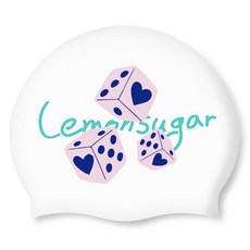 檸檬糖方塊矽膠成人泳帽, 1個, 白色