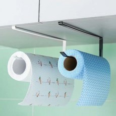 Greedy 免鑽孔廚房紙巾架 2件組, 1套, 白色, 黑色