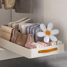 堅固無痕黏貼式水槽下滑動置物架, 象牙白, 1個