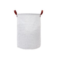 EVER HOUSE 附提把收納籃, 灰色條紋, 1個