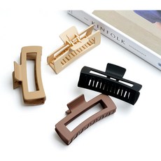 ebbmdalda 霧面大方形髮夾 4種組 RK91