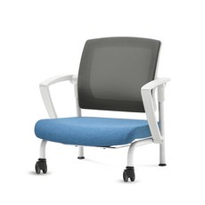 체어포커스 슬라이딩 좌식의자 C530, 화이트(팔걸이) + 블랙(등받이) + 고급 블루(방석), 1개