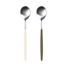 Bogen 韓國製 Novia Nature Satin 湯匙 2件組, 香草, 酪梨, 湯匙 2種