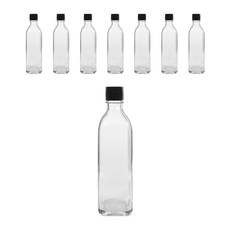 투명사각 오일병 소캡 검정, 8개, 300ml