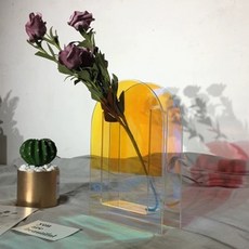 YOU&ME 北歐風室內裝飾壓克力花瓶 閃亮拱形, 混合色系
