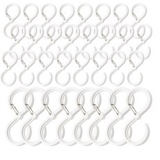 MONACO OLIVE 防掉落安心夾S形掛鉤, 白色, 32個