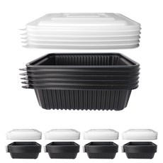 블룸엣홈 밀폐용기 미니사각 찜용기 25p + 뚜껑 25p 세트 블랙 2L, 1세트