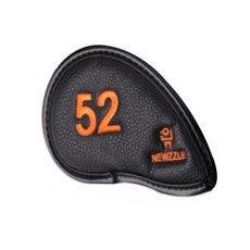 NEWZZLE 磁吸雙面數字52度挖起桿套 DBNIRAM0004, 全黑 + 橘色刺繡