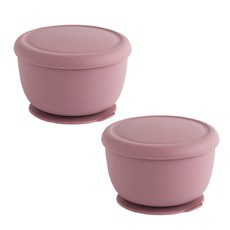 孩童粉彩矽膠吸盤碗 300ml 2入, 粉色