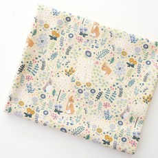 COTTONVILL DTP 20支棉質布料 兔子花園款, 黃色