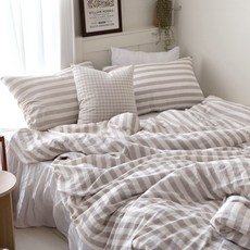 CASA VERDE 新復古條紋被套, 象牙白