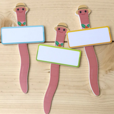 花盆庭院裝飾植物名牌園藝插牌 蚯蚓 3種組, 混色