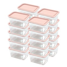 가쯔 심플쿡 냉동밥 도시락통 사각 전자렌지 용기 인디핑크, 20개, 600ml