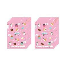 아이비스 여아용 초등1-2 독서록 넓은칸 노트 스윗도넛 10713, 혼합색상, 10개
