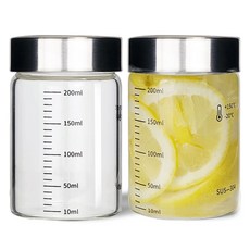 MIREU 耐熱刻度玻璃瓶, 2個, 200ml