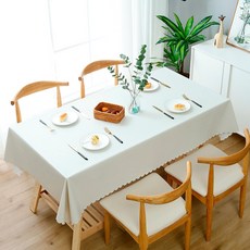 Moneta 素色方形莉莉餐桌桌布, 100 x 160 cm, 米色