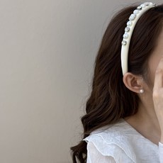 Bibimua 小公主水鑽珍珠點綴華麗髮帶 2cm HJD013